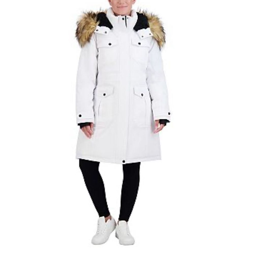 Juniors' madden girl Faux-Fur Hood Long Parka